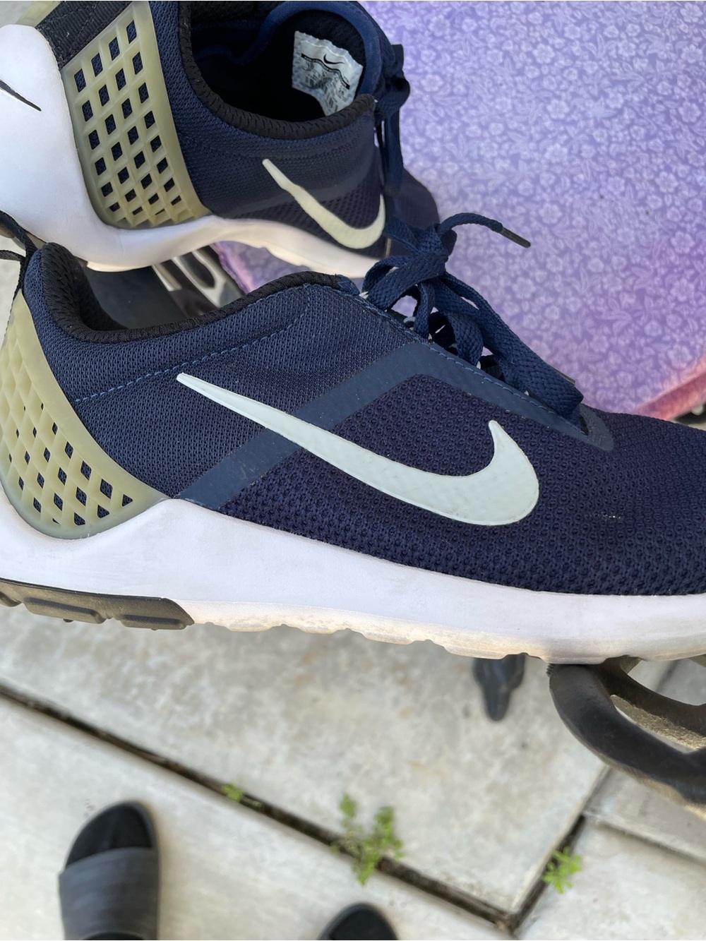 Nike Navy and White Mesh Training Sneakers